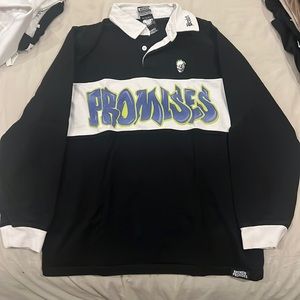 Broken promises button up